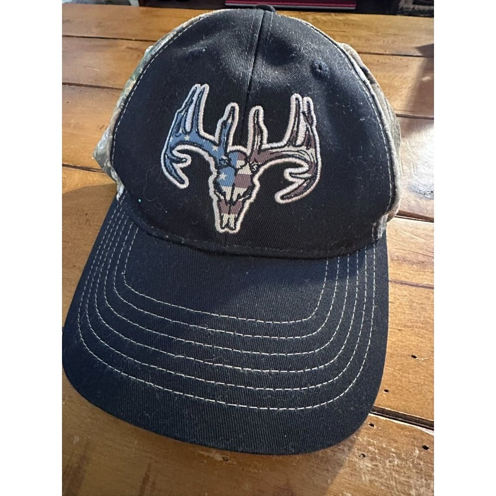 Buck Wear OSFM Black & Camo Deer Skull Adjustable Baseball Cap